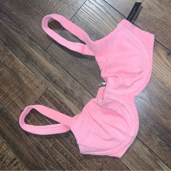 NWT Victoria's Secret Pink Terry bustier style bathing suit swim top spring - Picture 4 of 5
